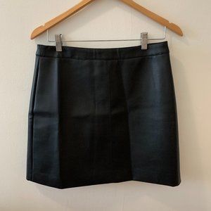 Simons Black Vegan Leather Mini Skirt